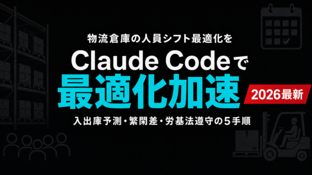 【2026年最新】物流倉庫シフト最適化Claude Code