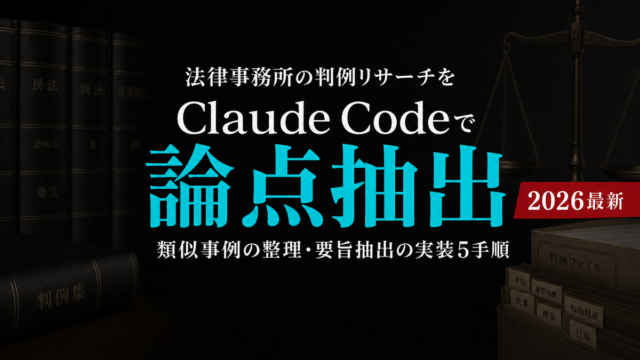 【2026年最新】判例リサーチをClaude Codeで効率化｜論点分解術