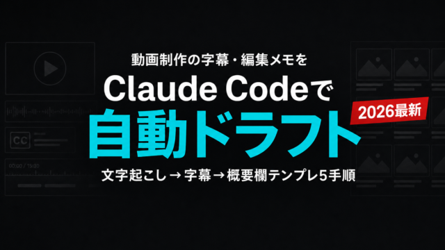 動画字幕・サムネ案・概要欄をClaude Codeで半自動化