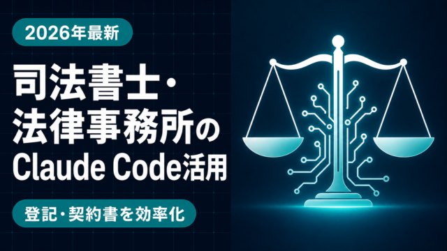 【2026年最新】司法書士・法律事務所のClaude Code活用｜登記・契約書を効率化