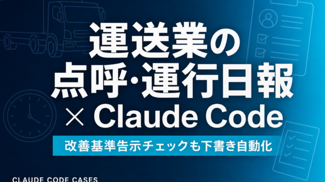 運送業の点呼・運行日報をClaude Codeで効率化【2026】