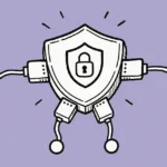 Claude Code管理MCP配布を表す手描きのセキュアネットワークハブ